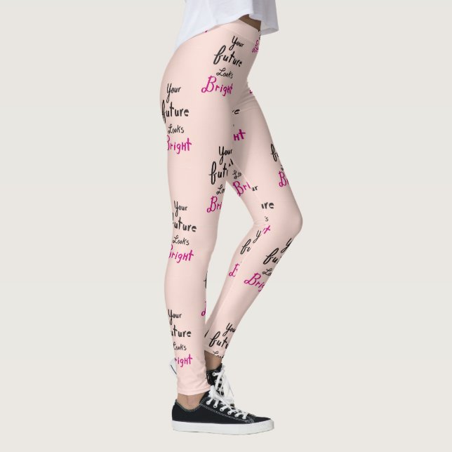 Positive Future Meme Quote Hot Yoga Leggings (Right)