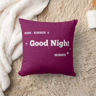 "Positive Good night vibe" with wishes Throw Pillow
