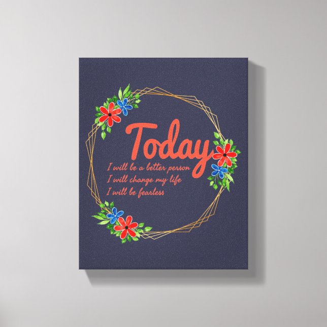 positive good vibes quotes for success canvas print (Front)