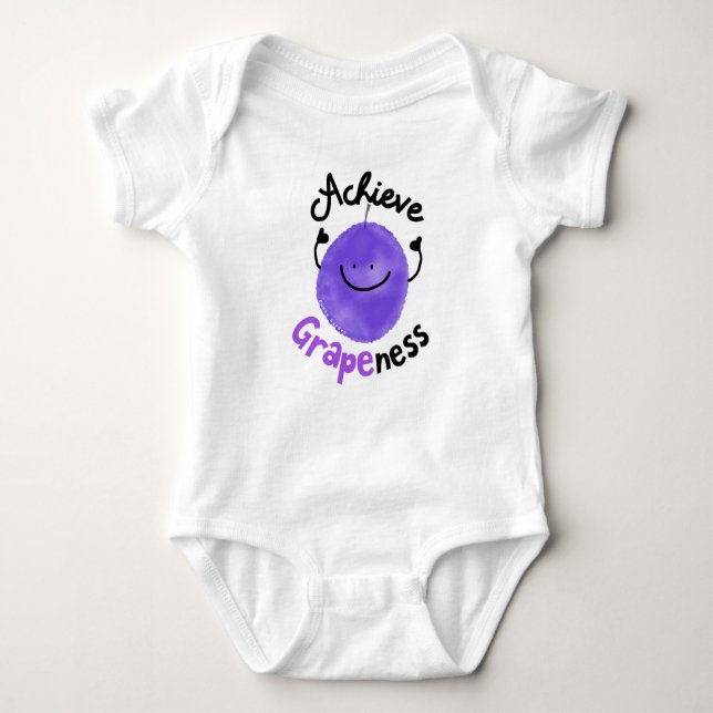Positive Grape Pun - Achieve Grapeness Baby Bodysuit (Front)