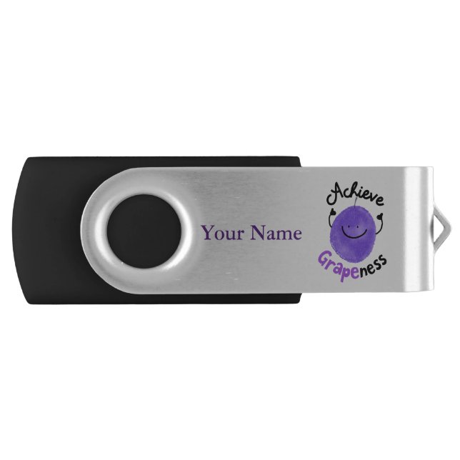 Positive Grape Pun - Achieve Grapeness Flash Drive (Front)