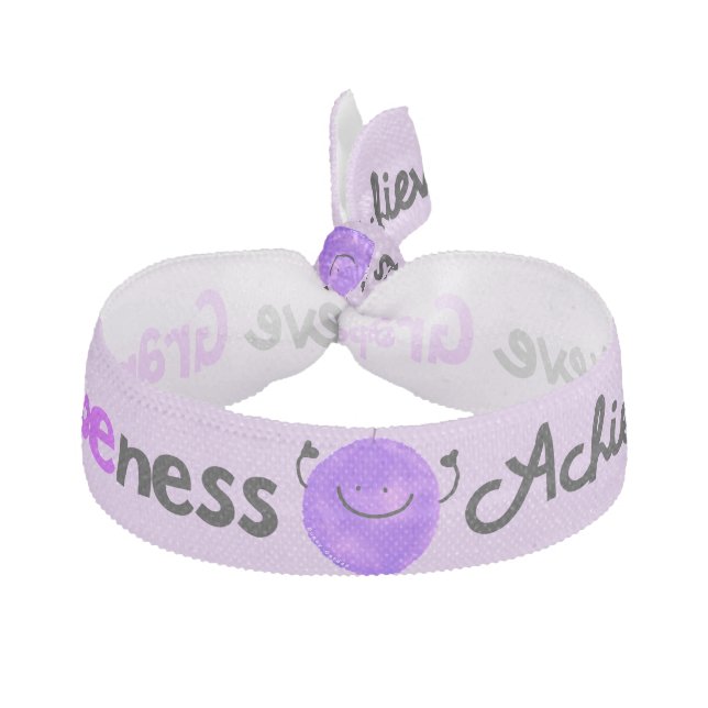 Positive Grape Pun - Achieve Grapeness Ribbon Hair Tie (Front)