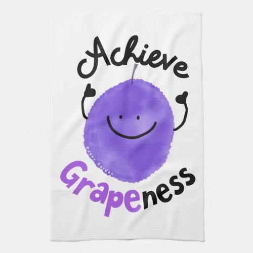 Positive Grape Pun _ Achieve Grapeness Towel