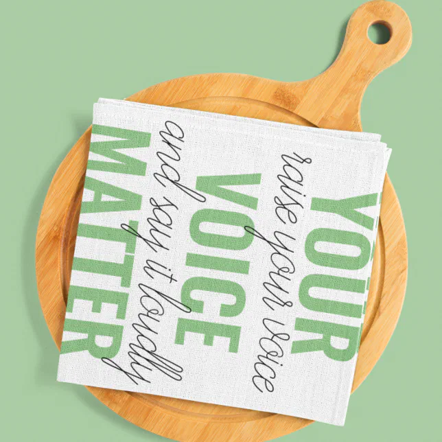 Positive Green Your Voice Matter Motivation Quote Cutting Board