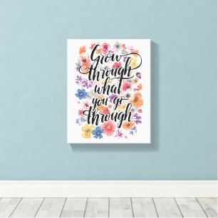 Positive Growth and Motivation Typography Canvas Print