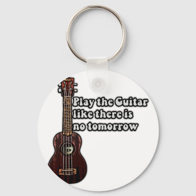 positive guitar quote for guitar lovers keychain (Front)