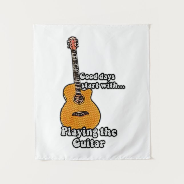 positive guitar quote for guitarists tapestry (Front)