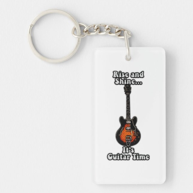 positive guitar words for guitar players keychain (Front)