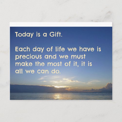 Positive Inspirational Quote Postcard _ Today