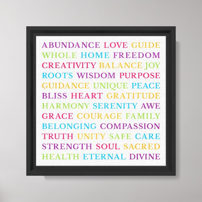 Positive Inspiring Motivational Word Art Square Canvas Print (Front)