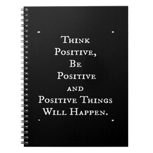 POSITIVE LIFE MOTIVATIONAL QUOTES THINK ACT MOTTO NOTEBOOK