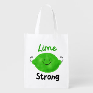 Positive Lime Pun - Lime Strong Reusable Grocery Bag