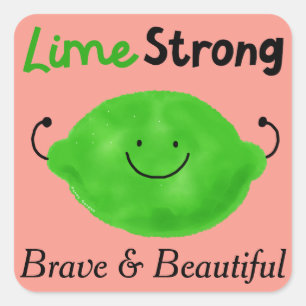 Positive Lime Pun - Lime Strong Square Sticker