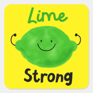 Positive Lime Pun - Lime Strong Square Sticker