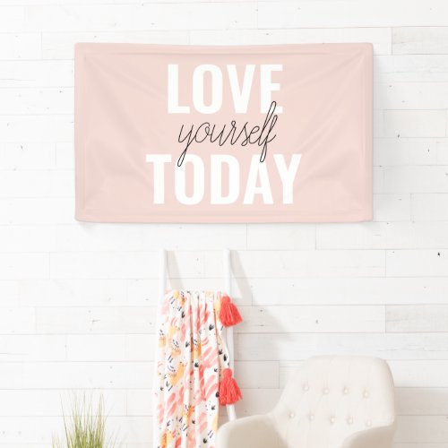 Positive Love Yourself Today Pastel Pink Quote  Banner