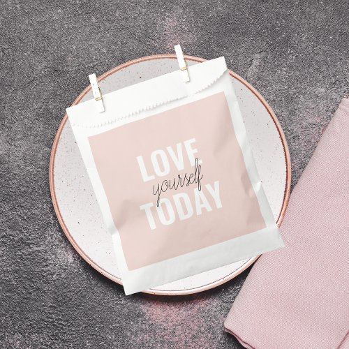  Positive Love Yourself Today Pastel Pink Quote  Favor Bag