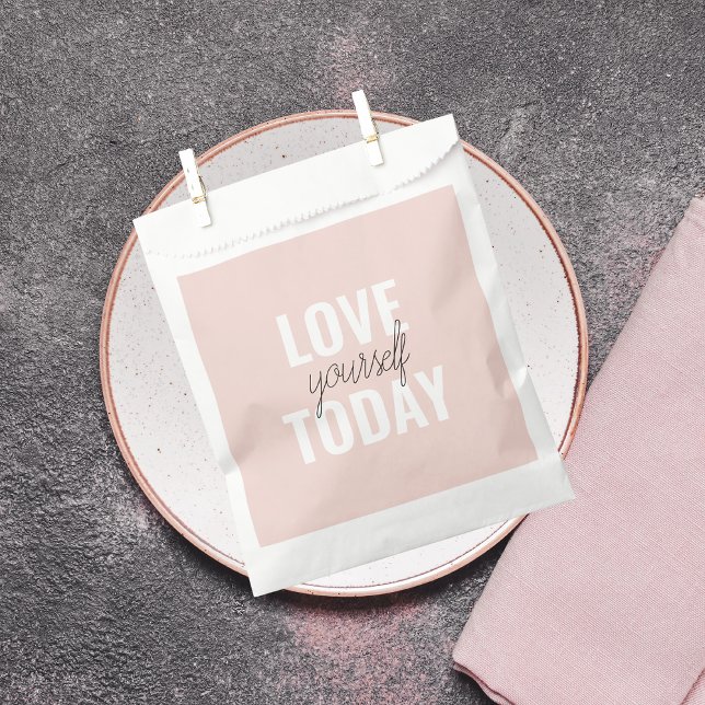  Positive Love Yourself Today Pastel Pink Quote  Favor Bag (Creator Uploaded)