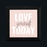 Positive Love Yourself Today Pastel Pink Quote  Gift Box<br><div class="desc">Positive Love Yourself Today Pastel Pink Quote</div>
