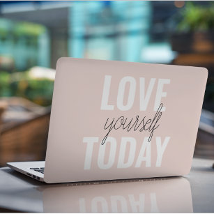  Positive Love Yourself Today Pastel Pink Quote  HP Laptop Skin