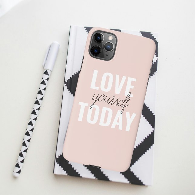  Positive Love Yourself Today Pastel Pink Quote  iPhone Case (Creator Uploaded)