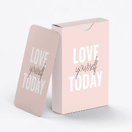  Positive Love Yourself Today Pastel Pink Quote  Playing Cards
