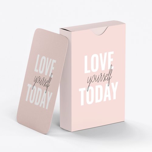  Positive Love Yourself Today Pastel Pink Quote  Poker Cards