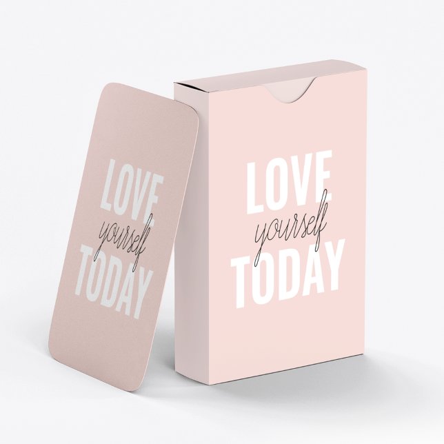  Positive Love Yourself Today Pastel Pink Quote  Poker Cards (Creator Uploaded)