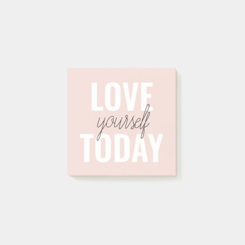 Positive Love Yourself Today Pastel Pink Quote  Post_it Notes