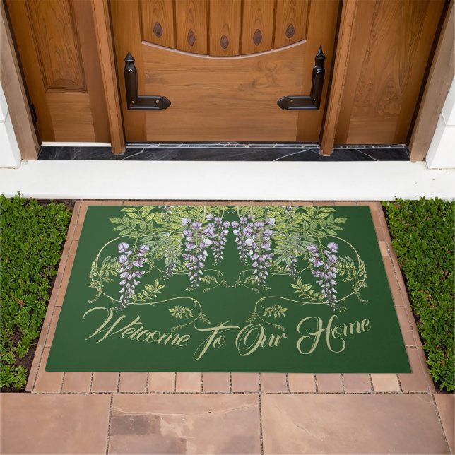 Positive Lovely Wisteria Welcome Floral Doormat (Outdoor)