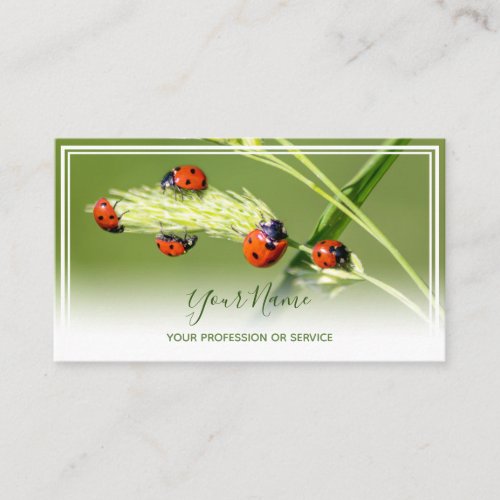 Positive lucky ladybugs for healthy well being business card