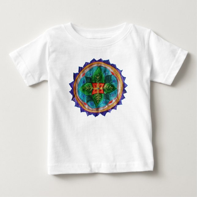 Positive mandala Baby Fine Jersey T-Shirt, White Baby T-Shirt (Front)