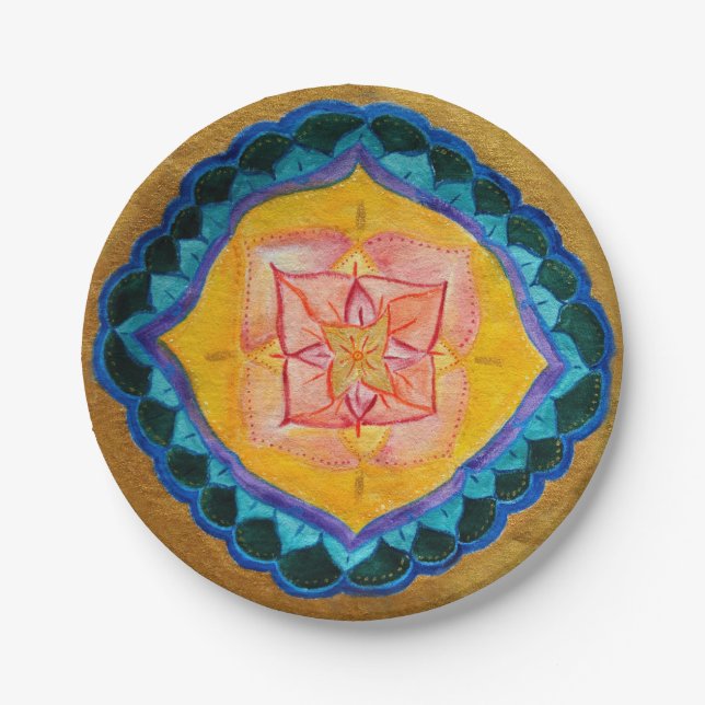 Positive mandala Custom Paper Plates 7 in (Front)