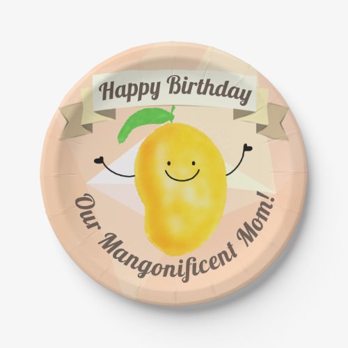Positive Mango Pun _ Birthday Mangonificent Mom Paper Plates