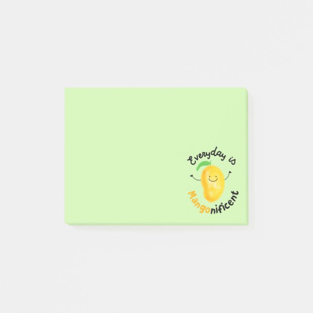 Positive Mango Pun - Everyday is Mangonificent Post-it Notes (Front)