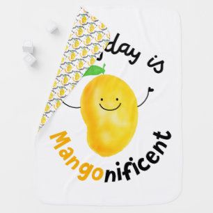 Positive Mango Pun - Everyday is Mangonificent Stroller Blanket
