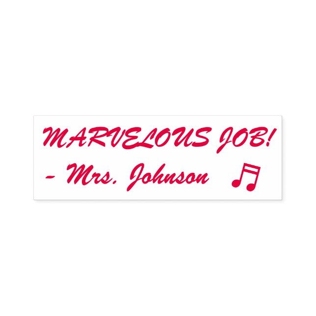 Positive "MARVELOUS JOB!" Teacher Rubber Stamp (Design)