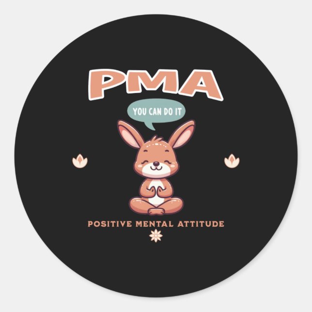 Positive Mental Attitude Kangaroo Sticker  (Front)
