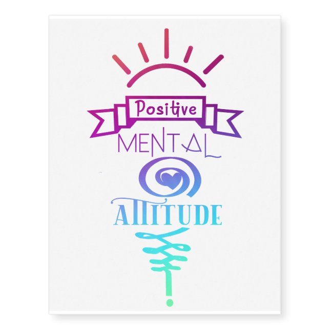 positive mental attitude temporary tattoos (Front)