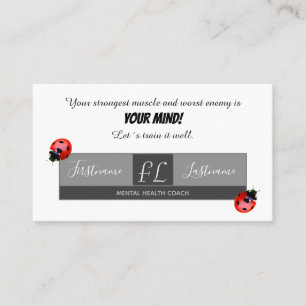 Positive mental health coach motivational ladybug business card