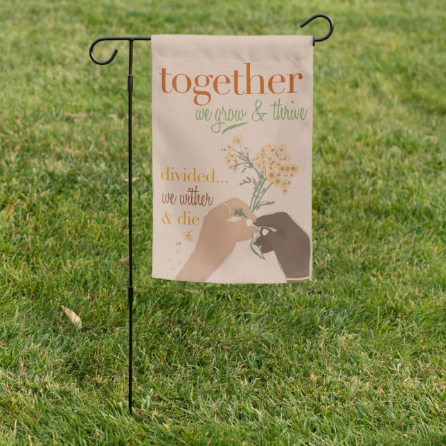 Positive Message Anti-Racism Garden Flag (In SItu)