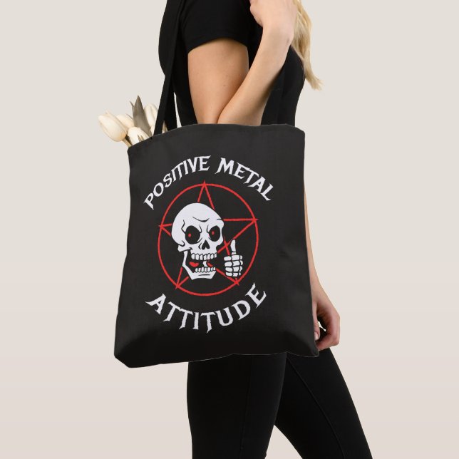 Positive Metal Attitude Tote Bag (Close Up)
