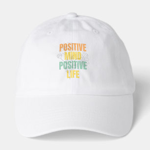 Positive Mind Positive Life Floral Typography Hat