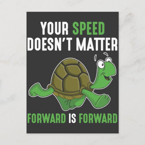 Positive Mind Uplifting Quote Forward Turtle Postcard
