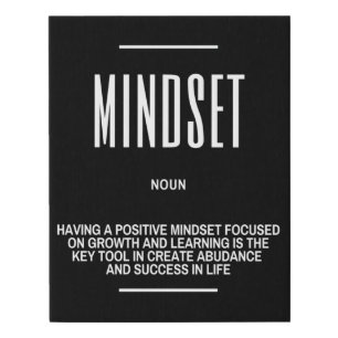 Positive Mindset Definition Quote Faux Canvas Print