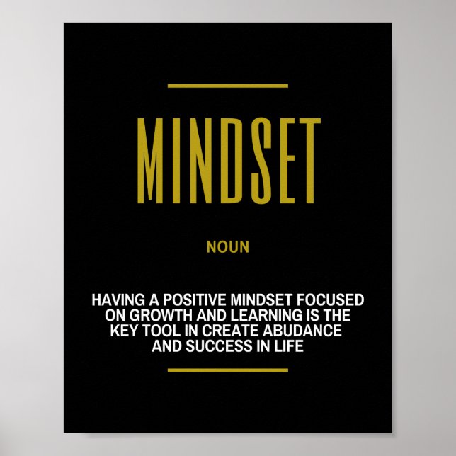 Positive Mindset Inspirational Quote On Success Poster (Front)