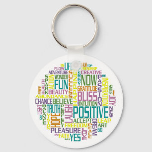 Positive, motivating and inspirational words keychain
