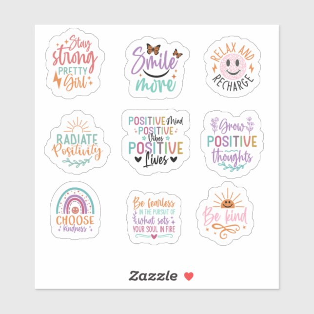 Positive Motivation Custom-Cut Vinyl Sticker (Sheet)
