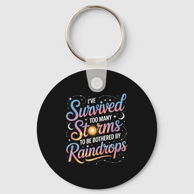Positive Motivation Inspirational, I’ve Survived M Keychain (Front)