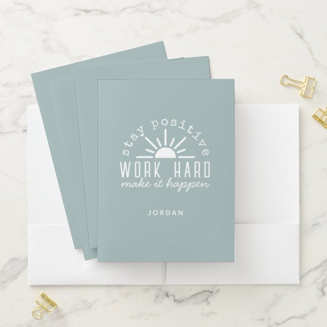 Positive Motivational Mantra with Any Name Pocket Folder (In Situ)