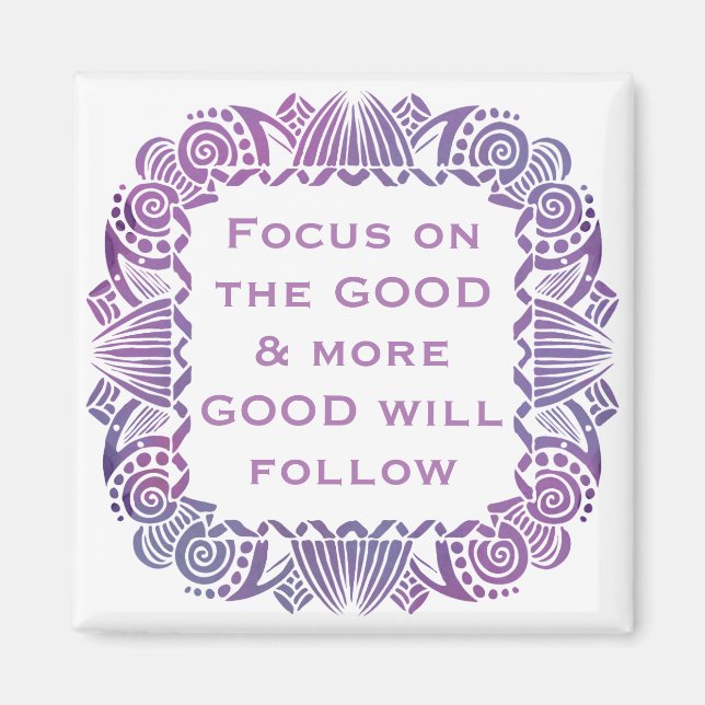 Positive Motivational Quote in Purple Magnet (Front)